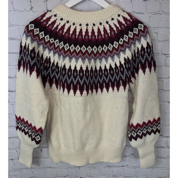 NWT SUNDANCE Eloise Fairisle Pullover Sweater Cream Cotton Wool Size XS $148.00 - Picture 8 of 9